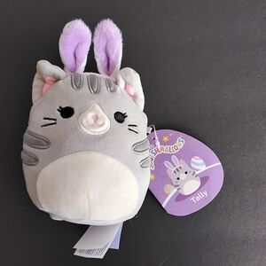 Squishmallows 4.5" Tally The Tabby Cat w/ Bunny Ears. Easter Tag. Brand New.